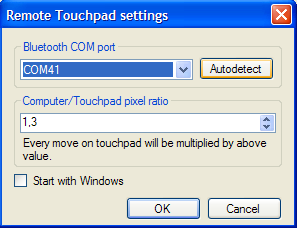 Remote Touchpad settings