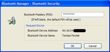 Computer bluetooth manager - pair device